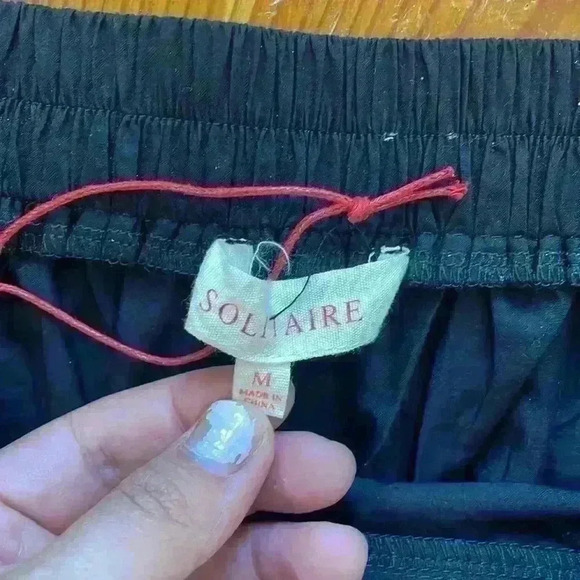 Solitaire wide leg black trousers pants size medium NWOT - Picture 2 of 10